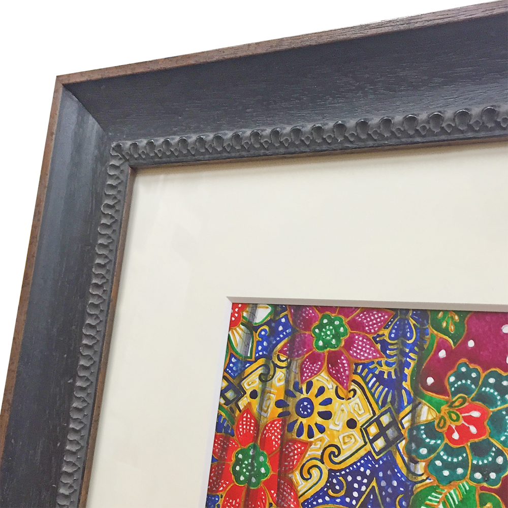 額装実例3 紙に描かれたアクリル画