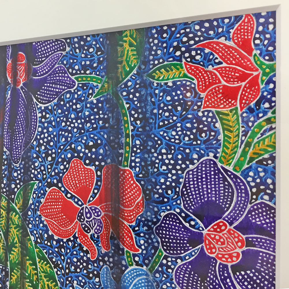 額装実例4 紙に描かれたアクリル画