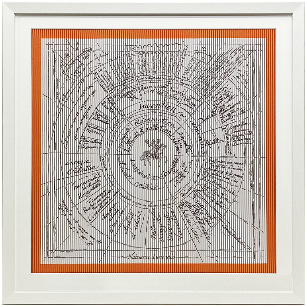 ボックス額でのスカーフ額装