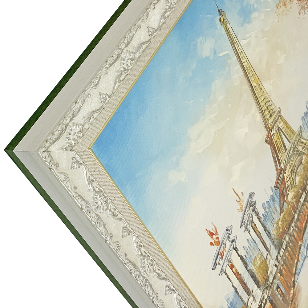 セーヌ川風景の油彩画 画布