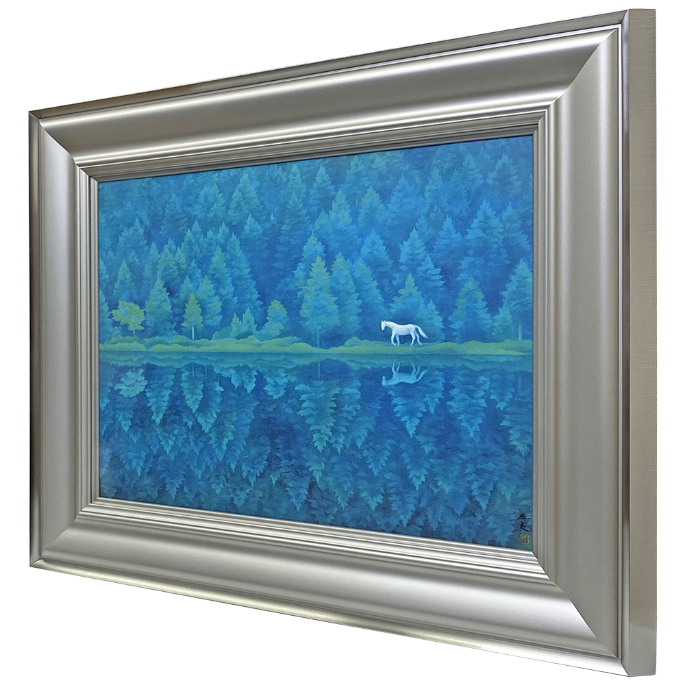 東山魁夷 緑響く ステンレス額