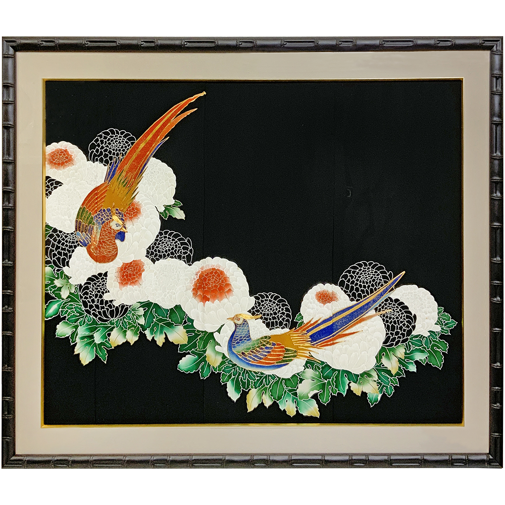 着物 前身頃から後身頃の刺繍