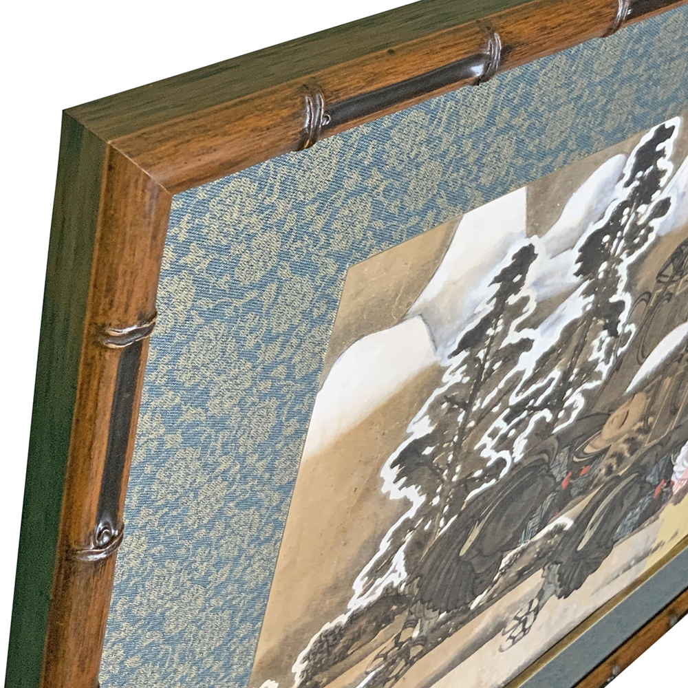 新聞紙で裏打ちされた古画