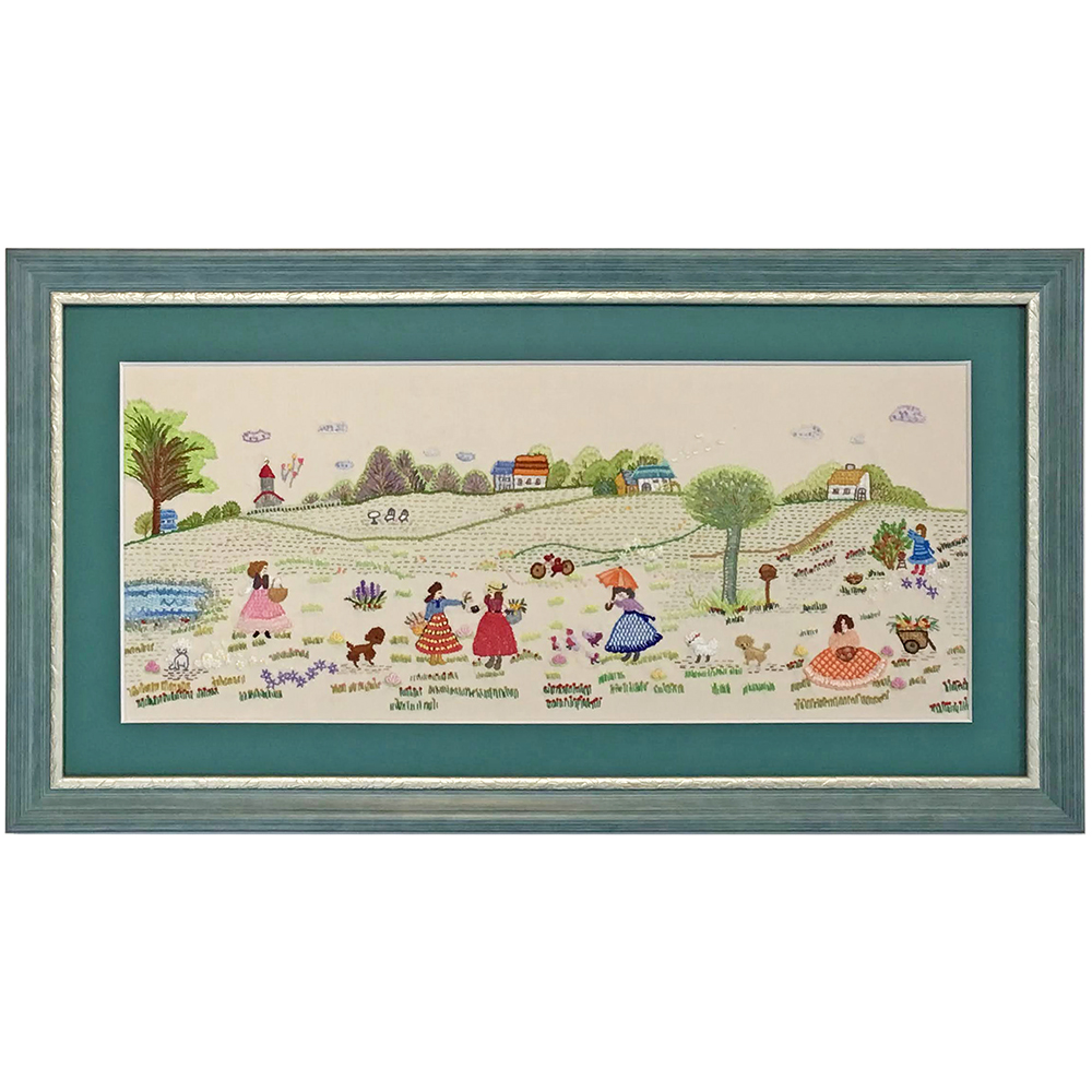 小ぶりの横長刺繍