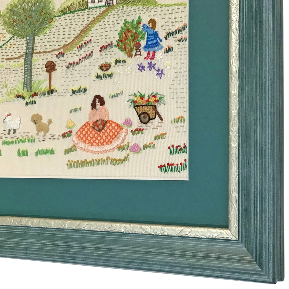 額装実例3 小ぶりの横長刺繍