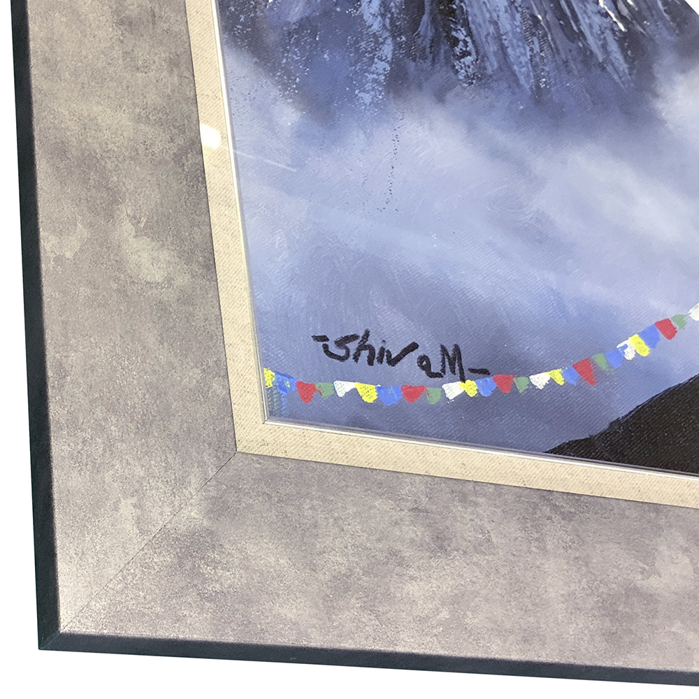 山岳風景の油彩画 画布