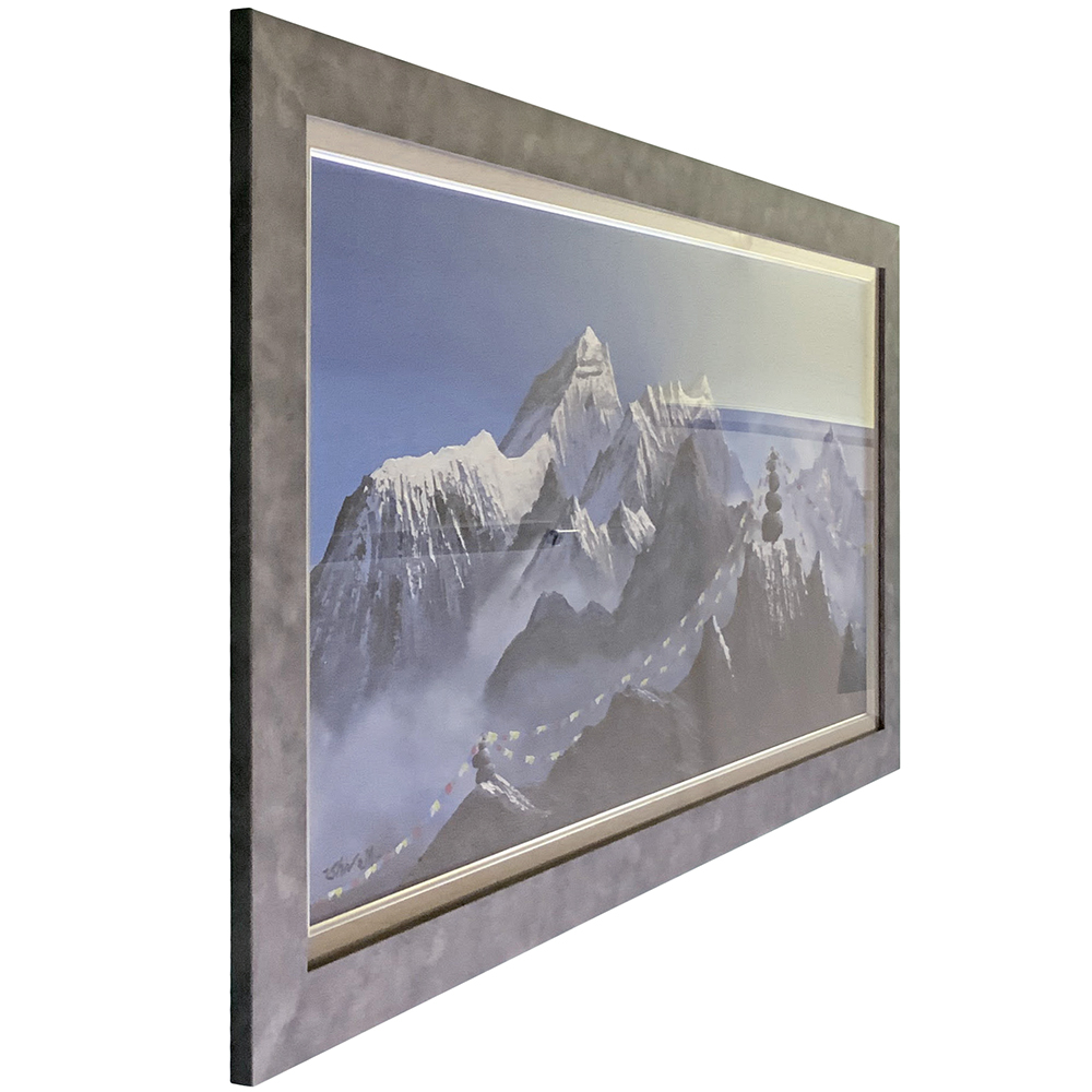 額装実例4 山岳風景の油彩画 画布