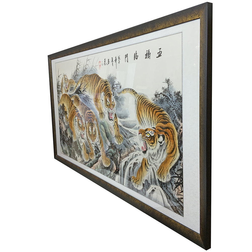 額装実例5 中国墨彩画 横長の巻物