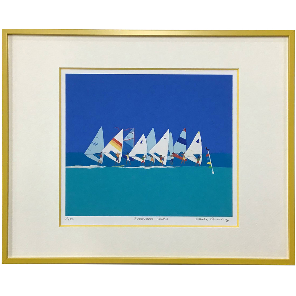 ヨットのリトグラフ