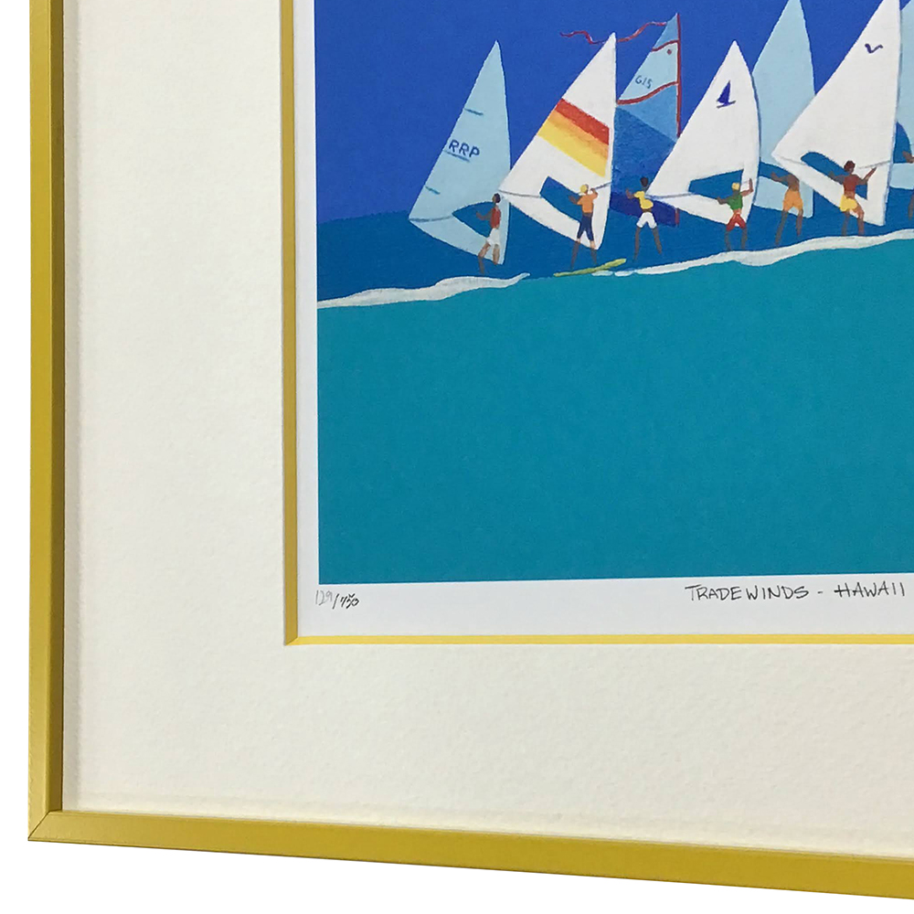 ヨットのリトグラフ