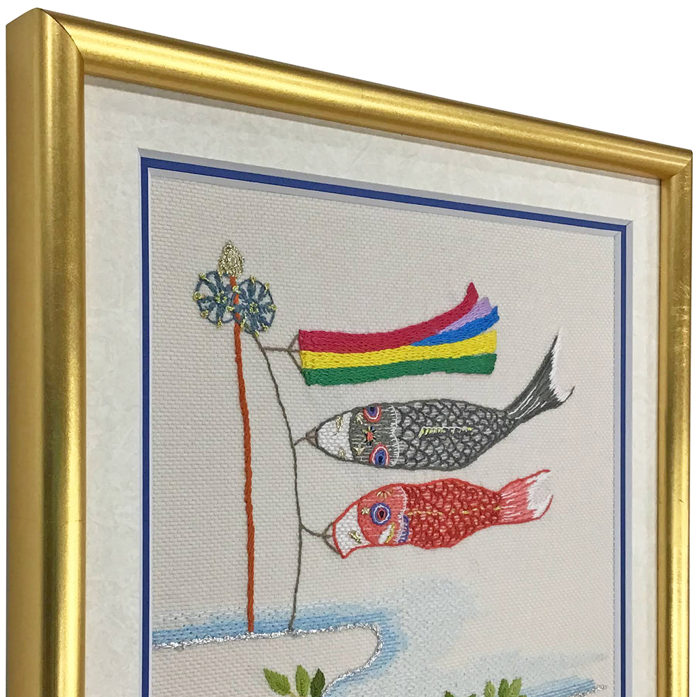 額装実例3 節句の刺繍2組