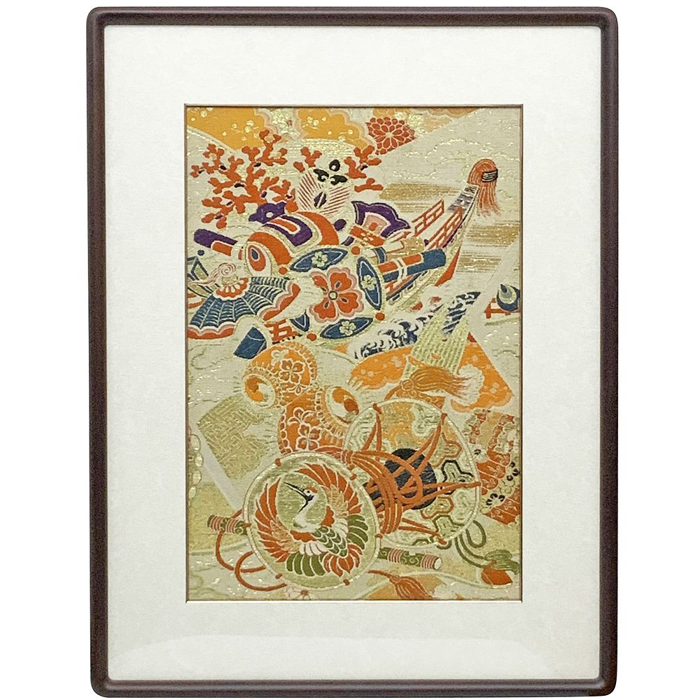 着物の帯地 リピート柄