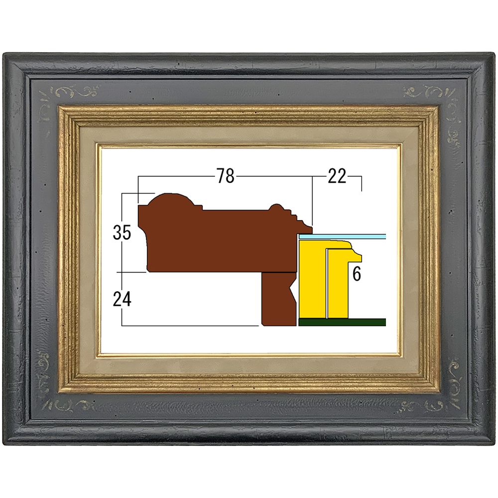 詳細画像 油絵額縁 利休(マット付)