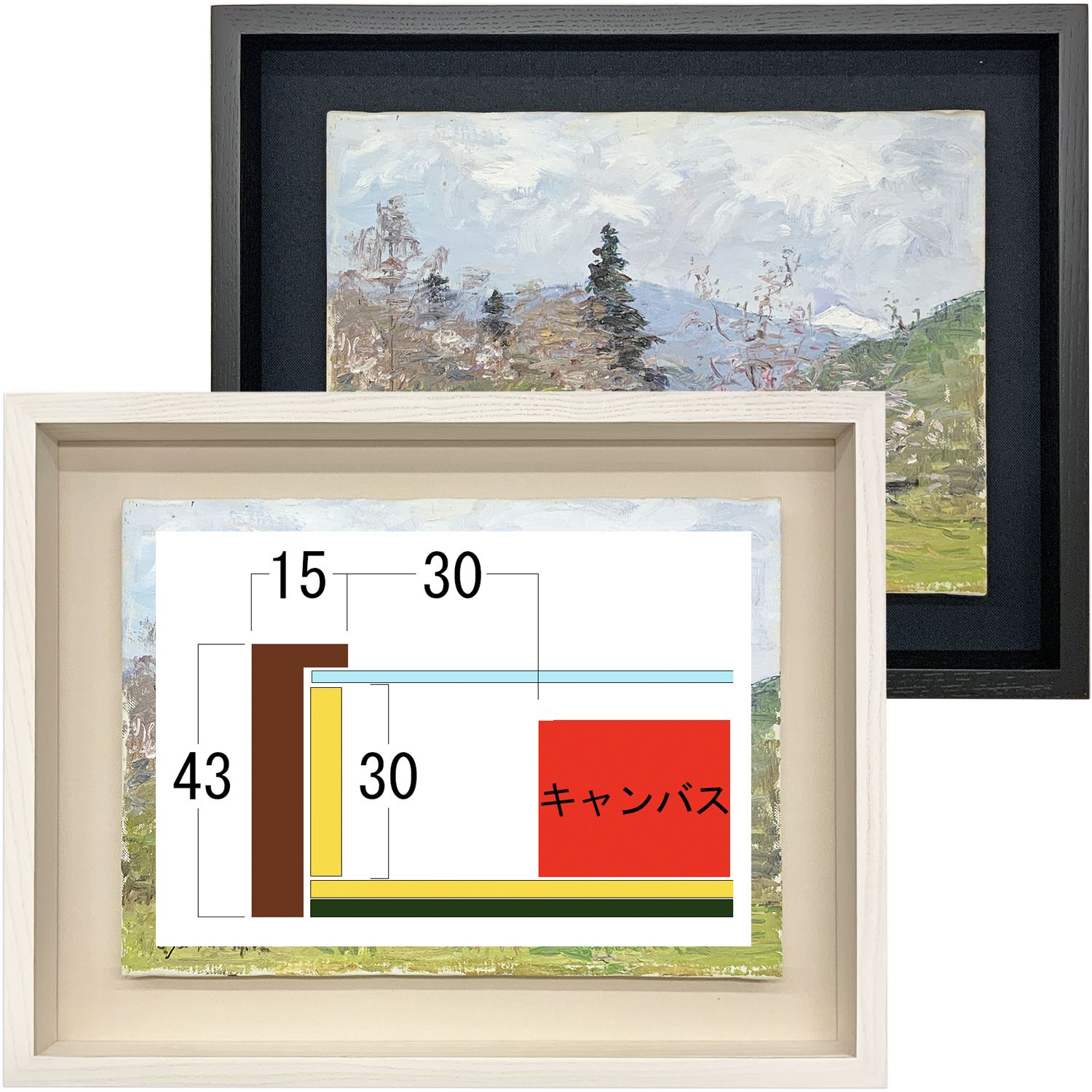 油絵・日本画額(キャンバス・パネル額) 【333×333(S4)】の一覧