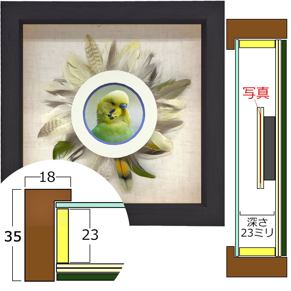 詳細画像10 小鳥の羽根フレーム 7916