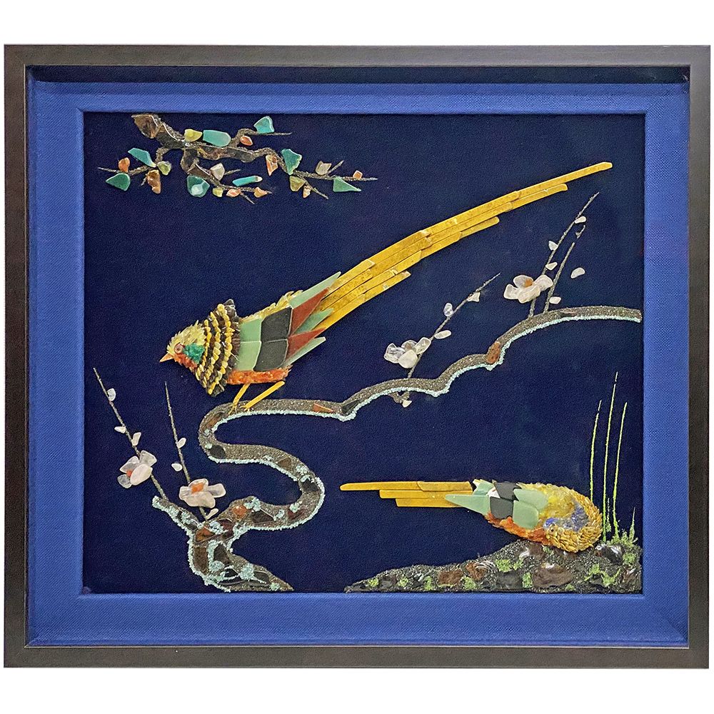 おしどりの貴石画