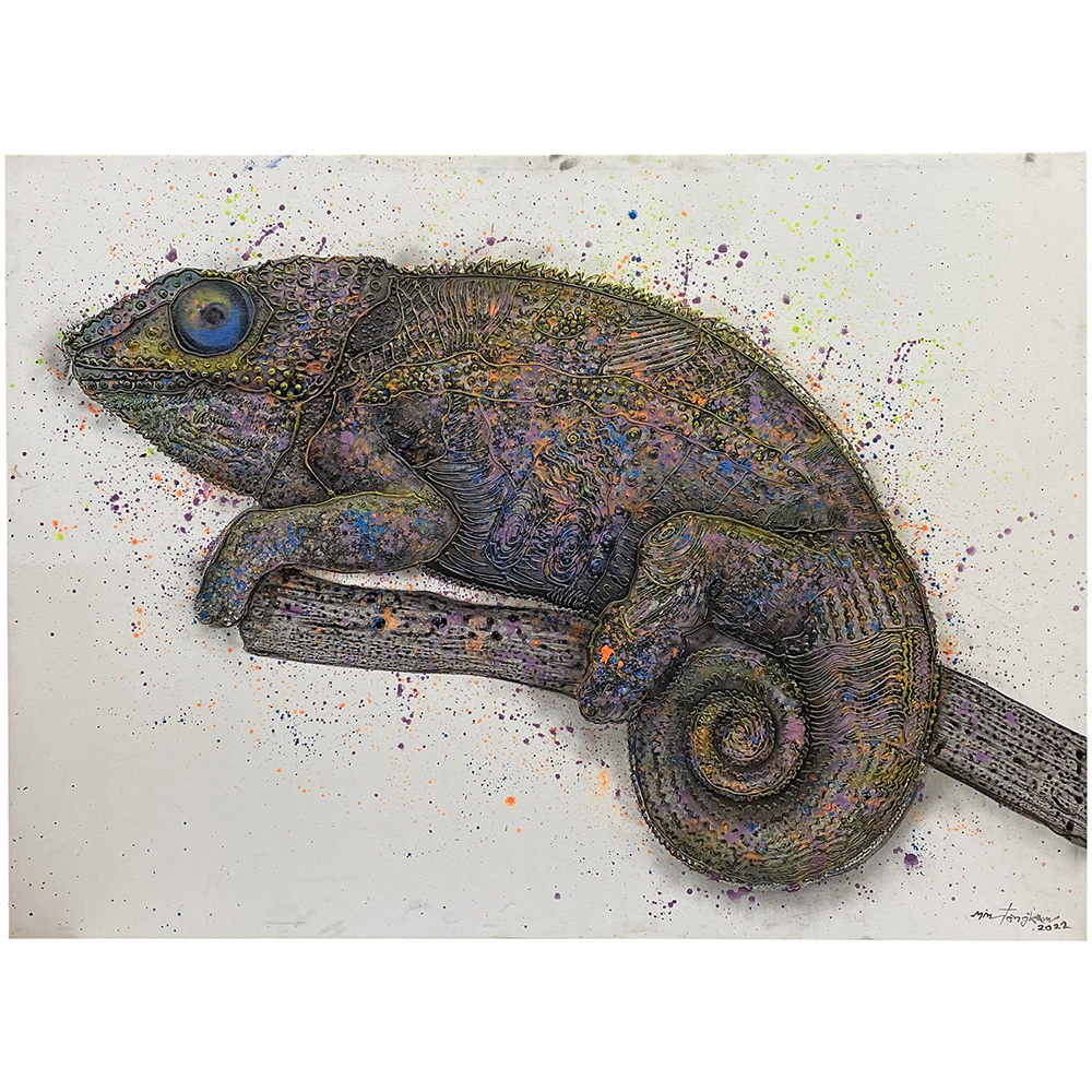 ウォールアート カメレオン