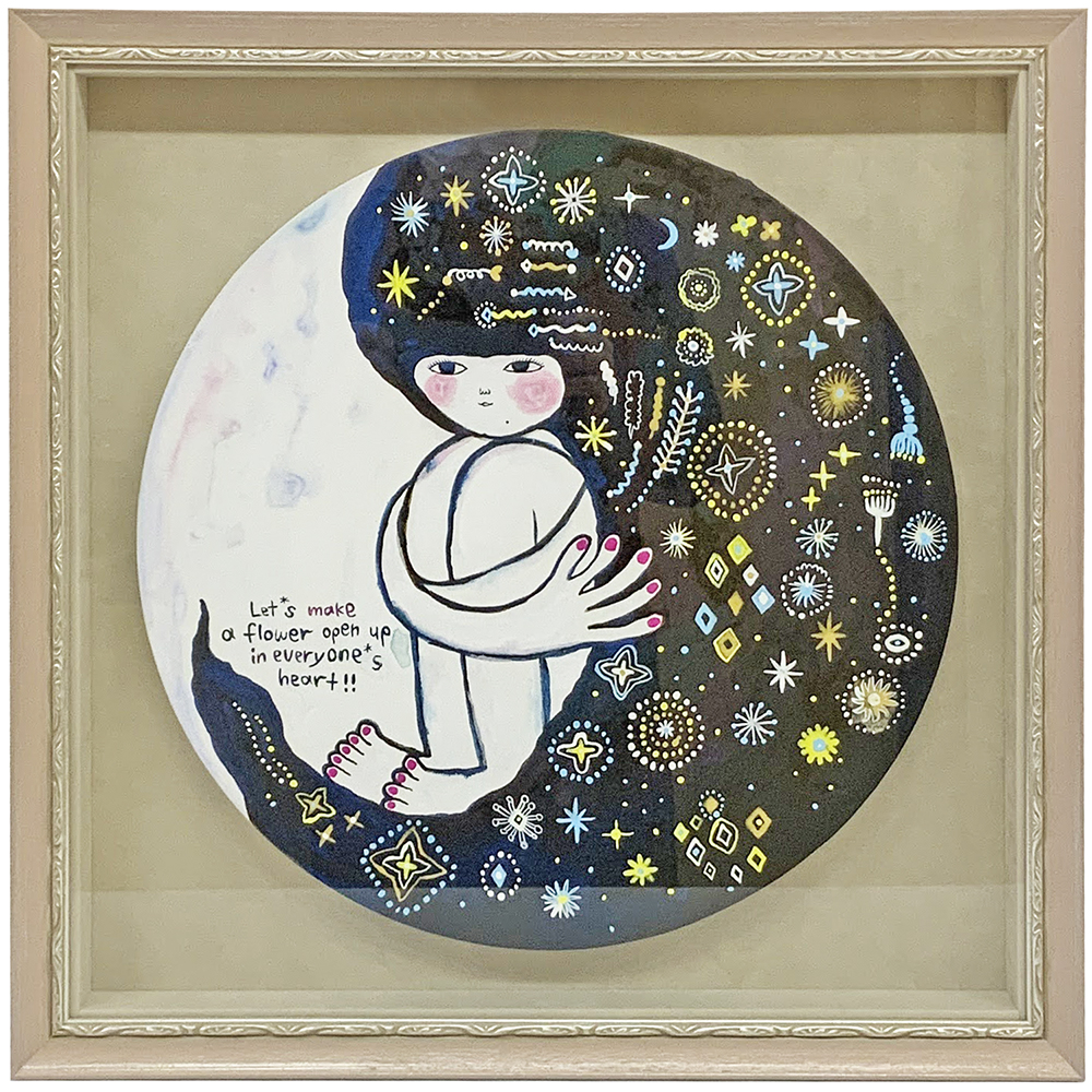 円形キャンバス アクリル画