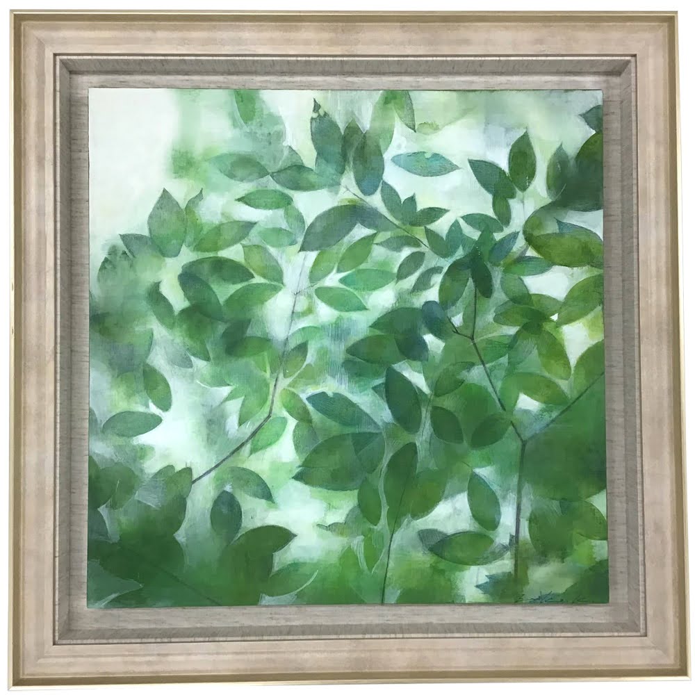 植物を描いたパネル作品