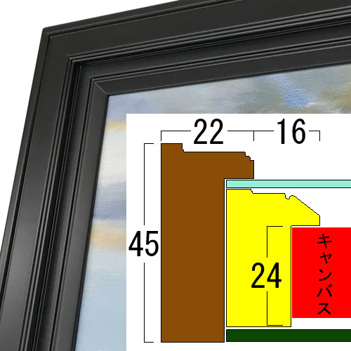 額装実例6 立体的な表面のアクリル画