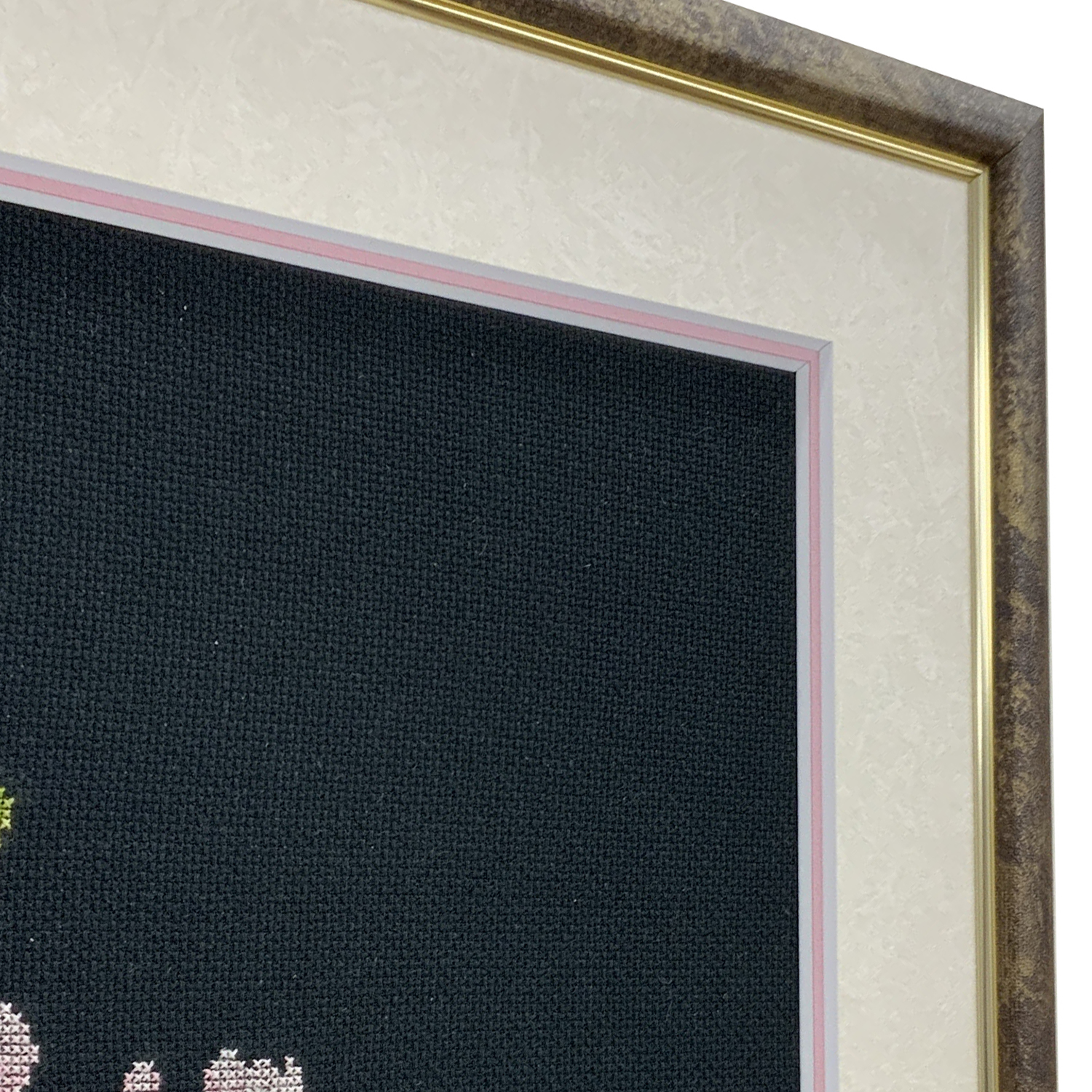 額装実例3 夜桜の刺繍