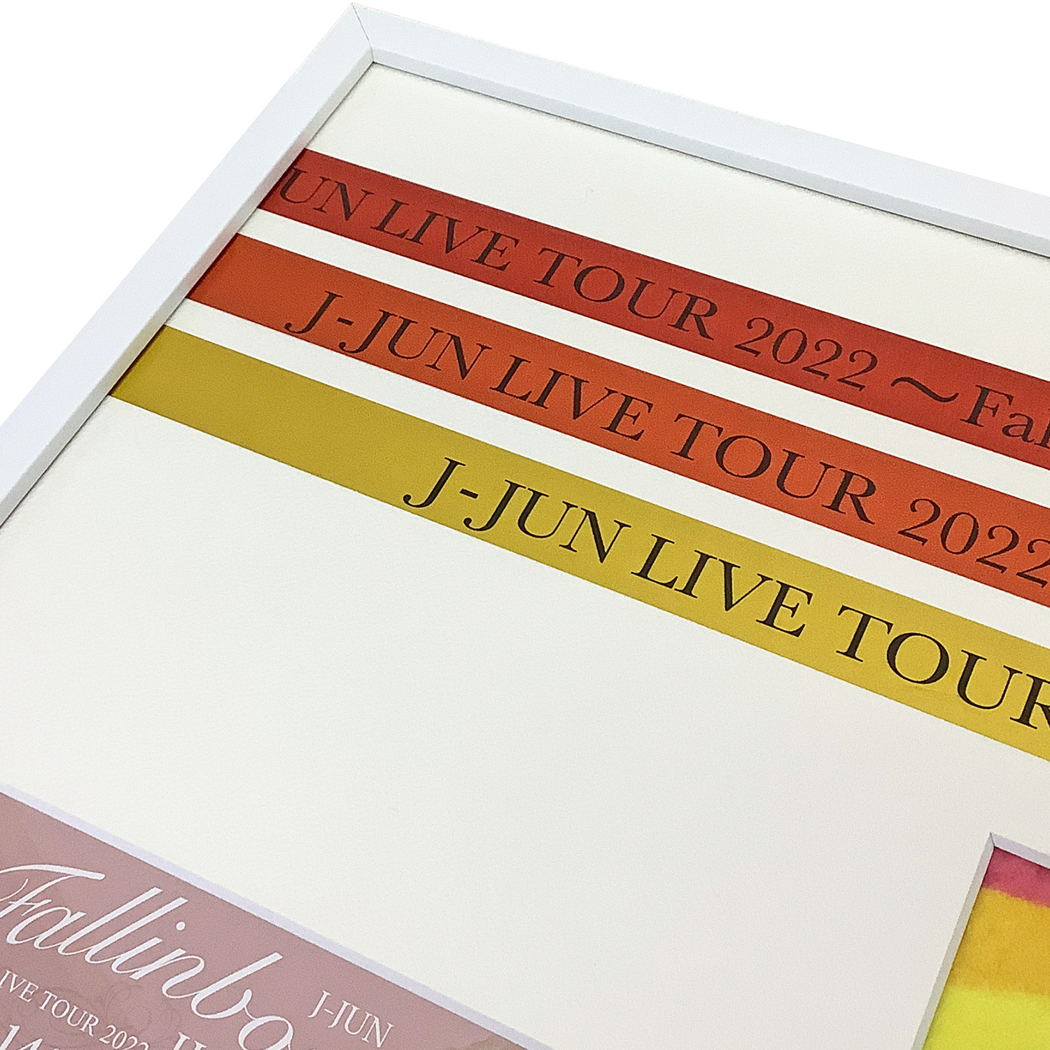 額装実例3 J-JUN～Fallinbow～ タオルと銀テープ