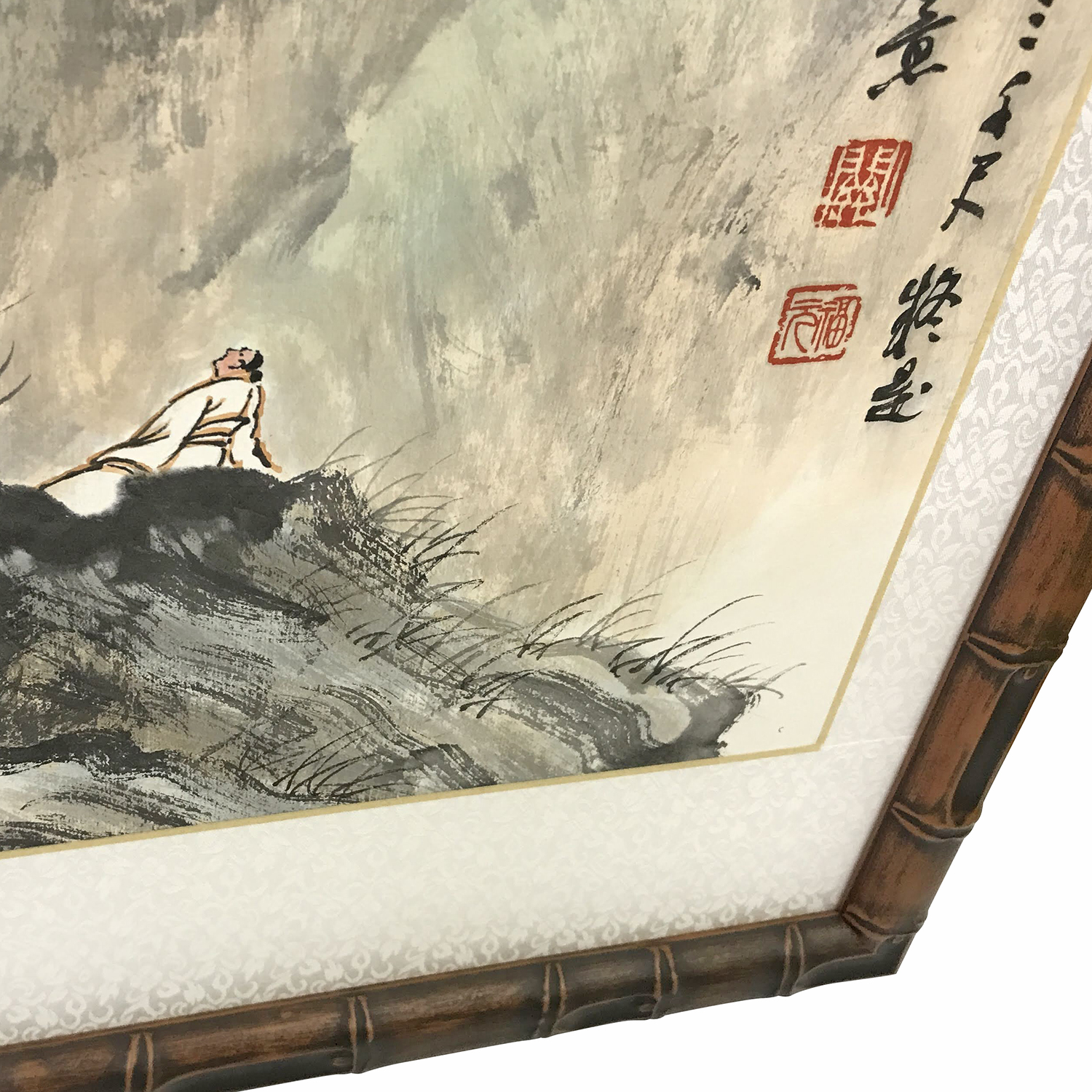 額装実例5 山水画 中国墨彩