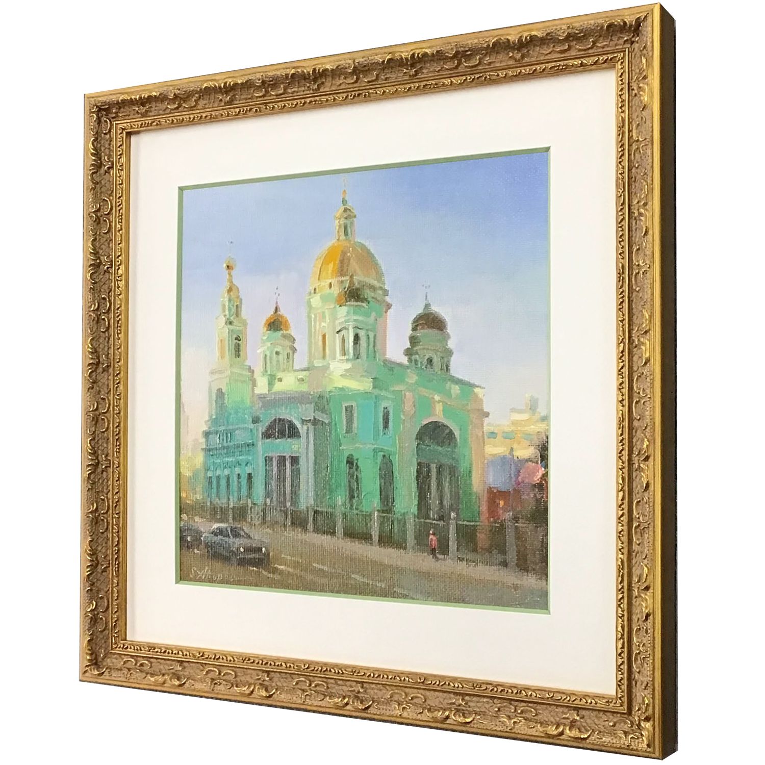 真四角の油彩画2点