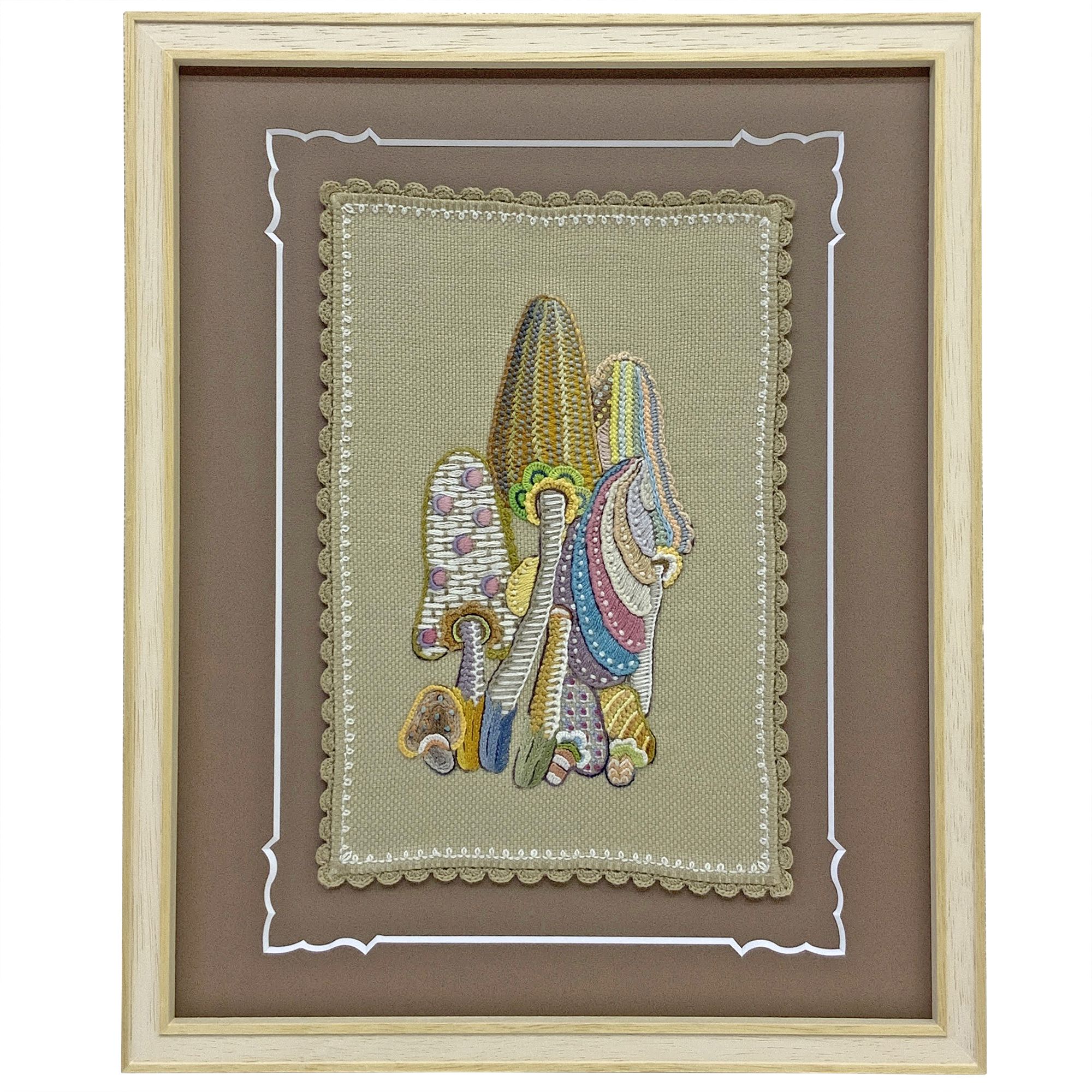 キノコの刺しゅう