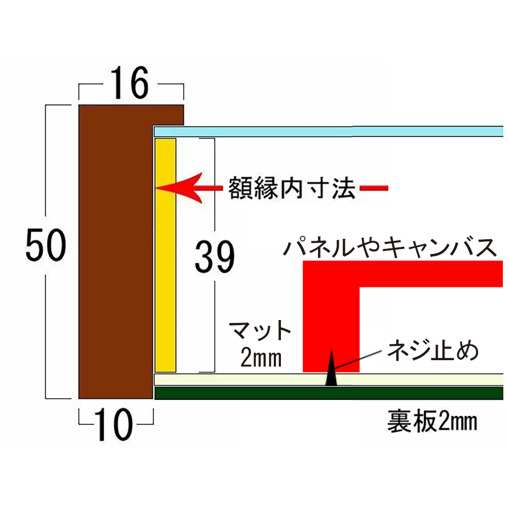 浮かし額 アートボックス50 厚めの作品も飾れる深さのあるキャンバス浮かし額