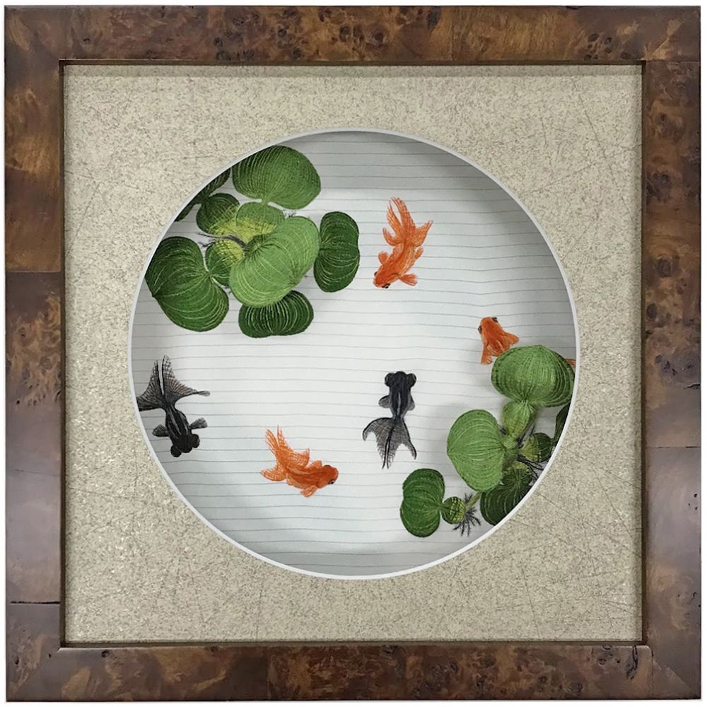 金魚の日本刺繍