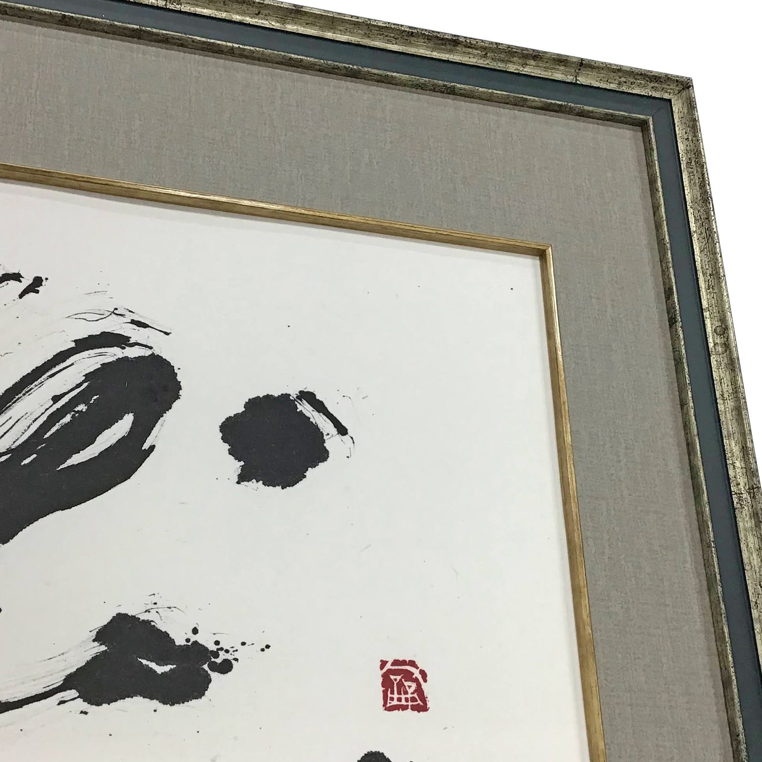 書道作品 面金付きマット額装