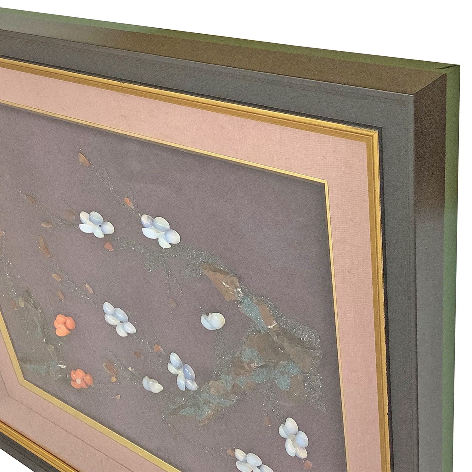 紅白梅の貴石画