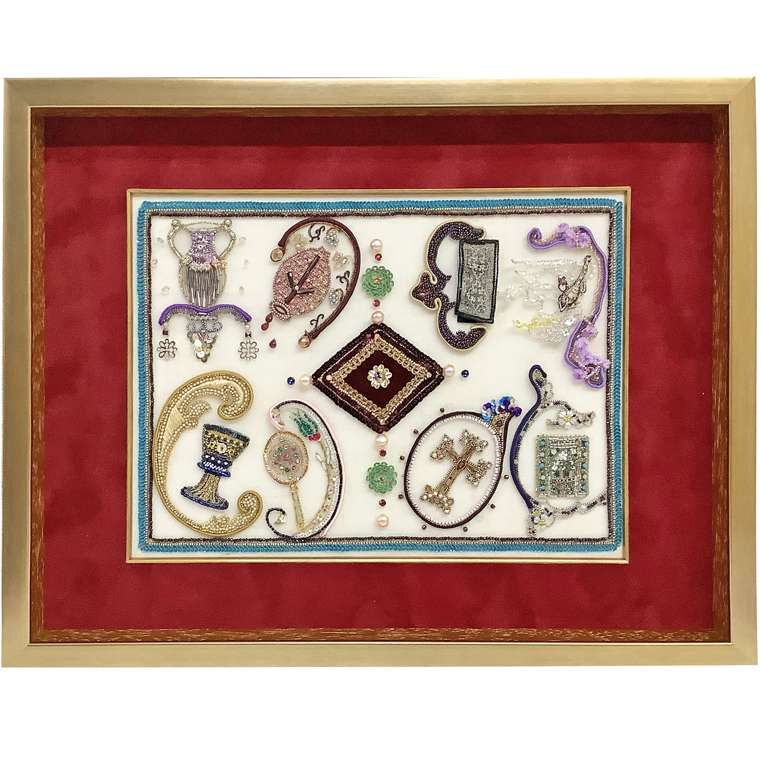 オーガンジー刺繍 面金マットをつけて