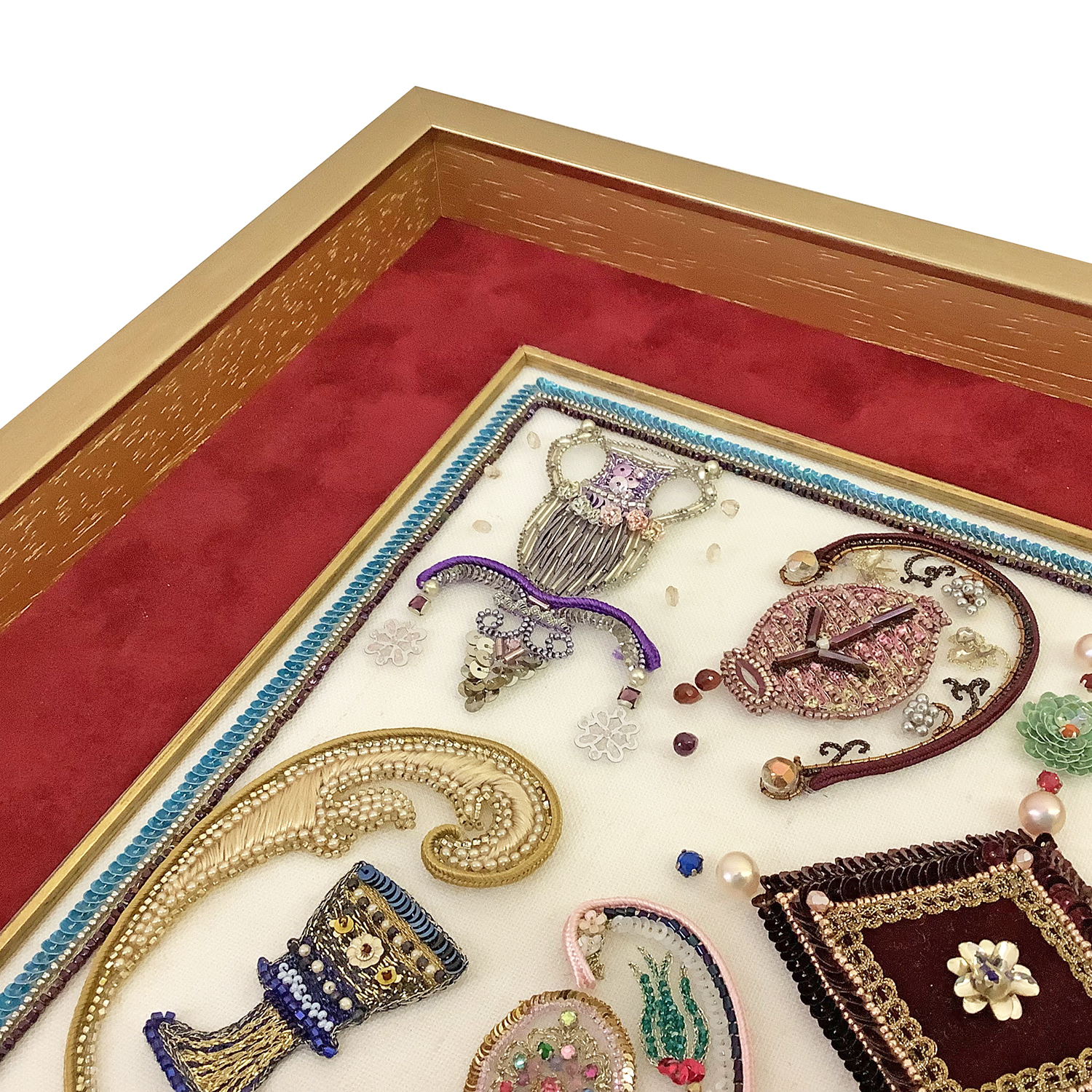 オーガンジー刺繍 面金マットをつけて