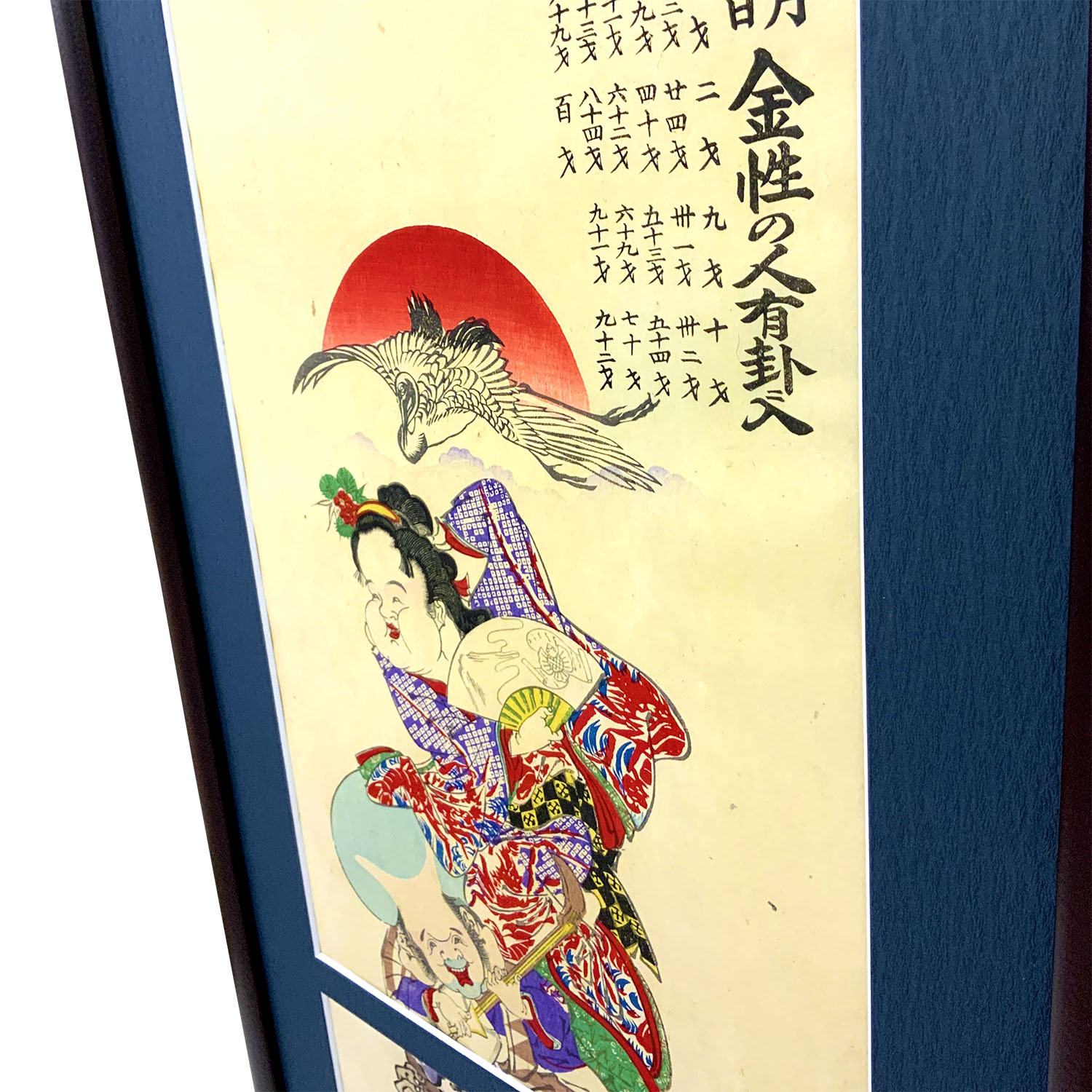 額装実例3 大黒とお福 河鍋暁斎浮世絵