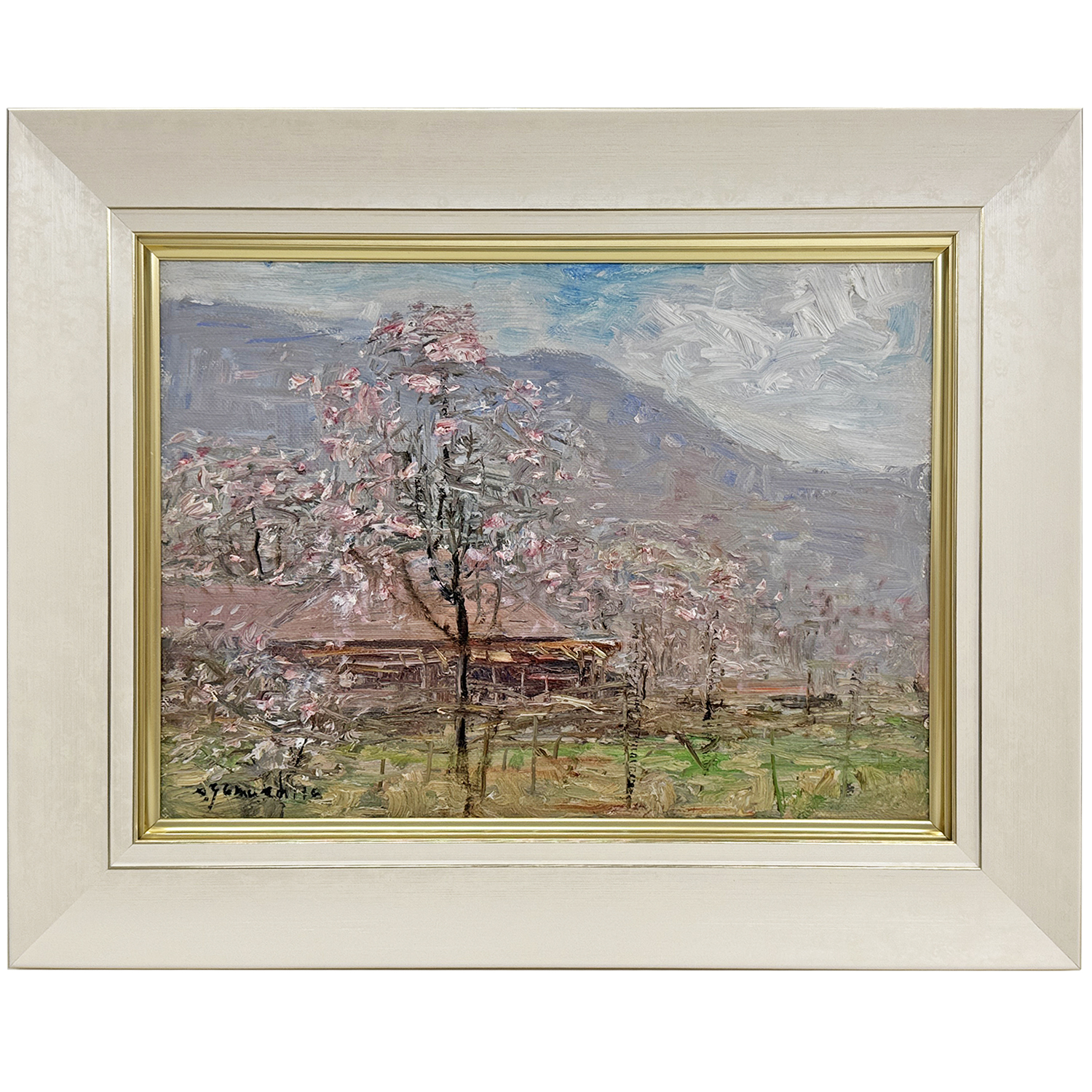 期間限定セール 額縁付　油絵 油絵額縁 8240 特徴的な質感と色合いを再現した、軽さに優れるキャンバス額
