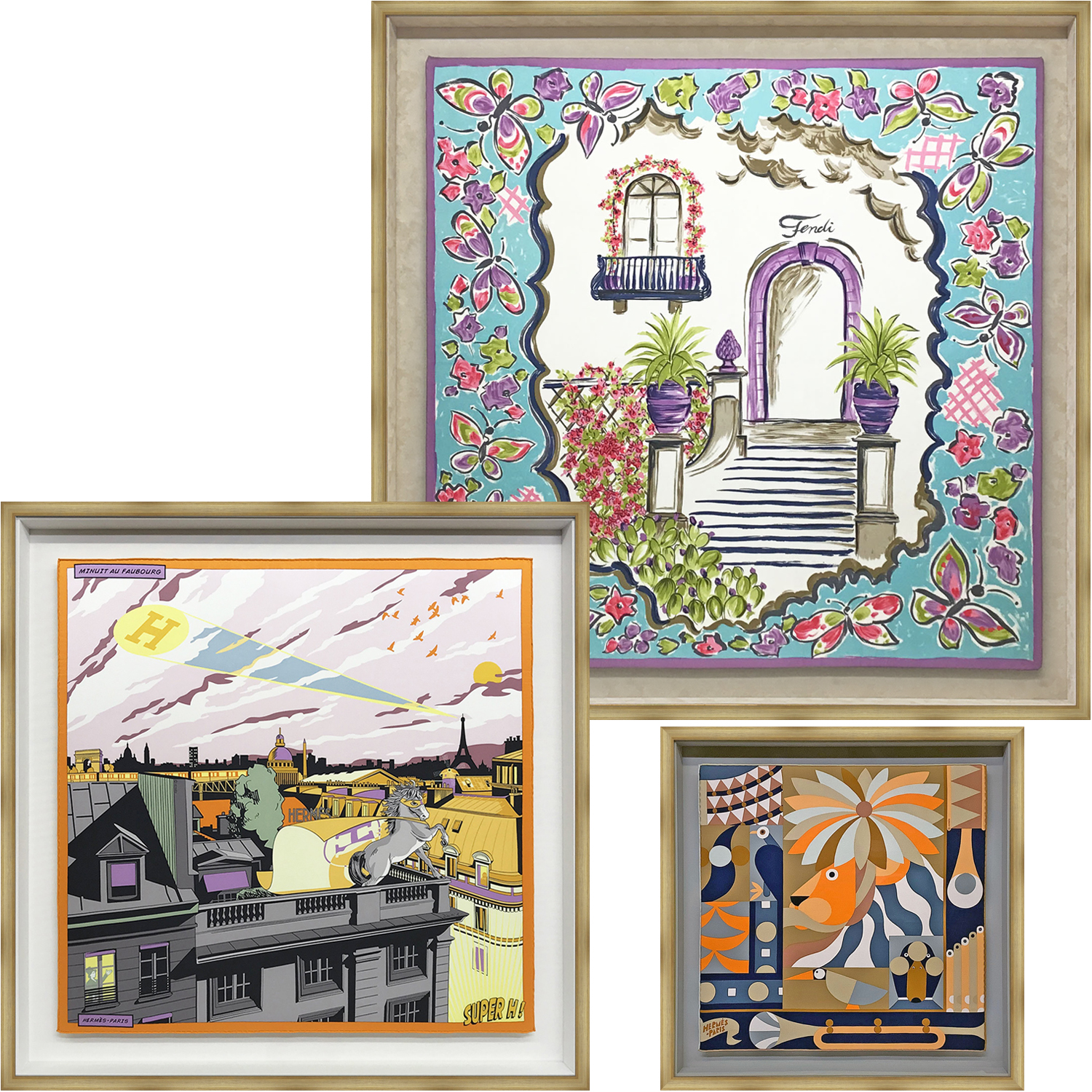 スカーフの端まで魅せる！フロートタイプのスカーフ額です