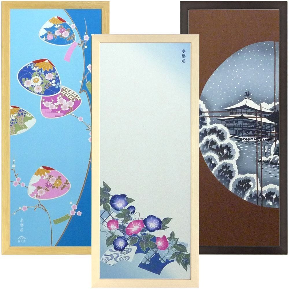 手ぬぐい額 プレーンフレーム 太さ充分、フラットな形状の天然木で作っ