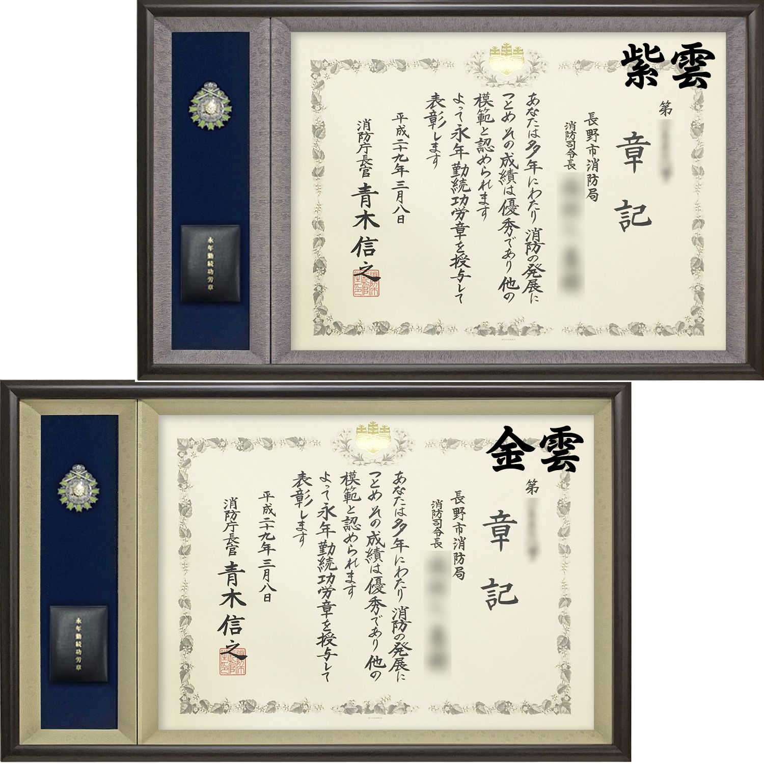 詳細画像3 [消防庁]表彰額 志賀・ケース収納型