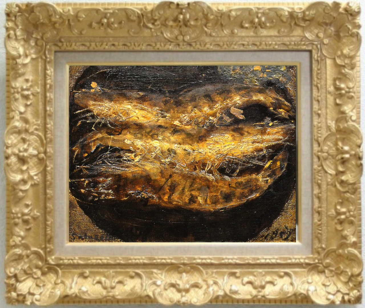 油絵額縁 7821 密集した彫模様が目を引く、ルイ調の油絵額