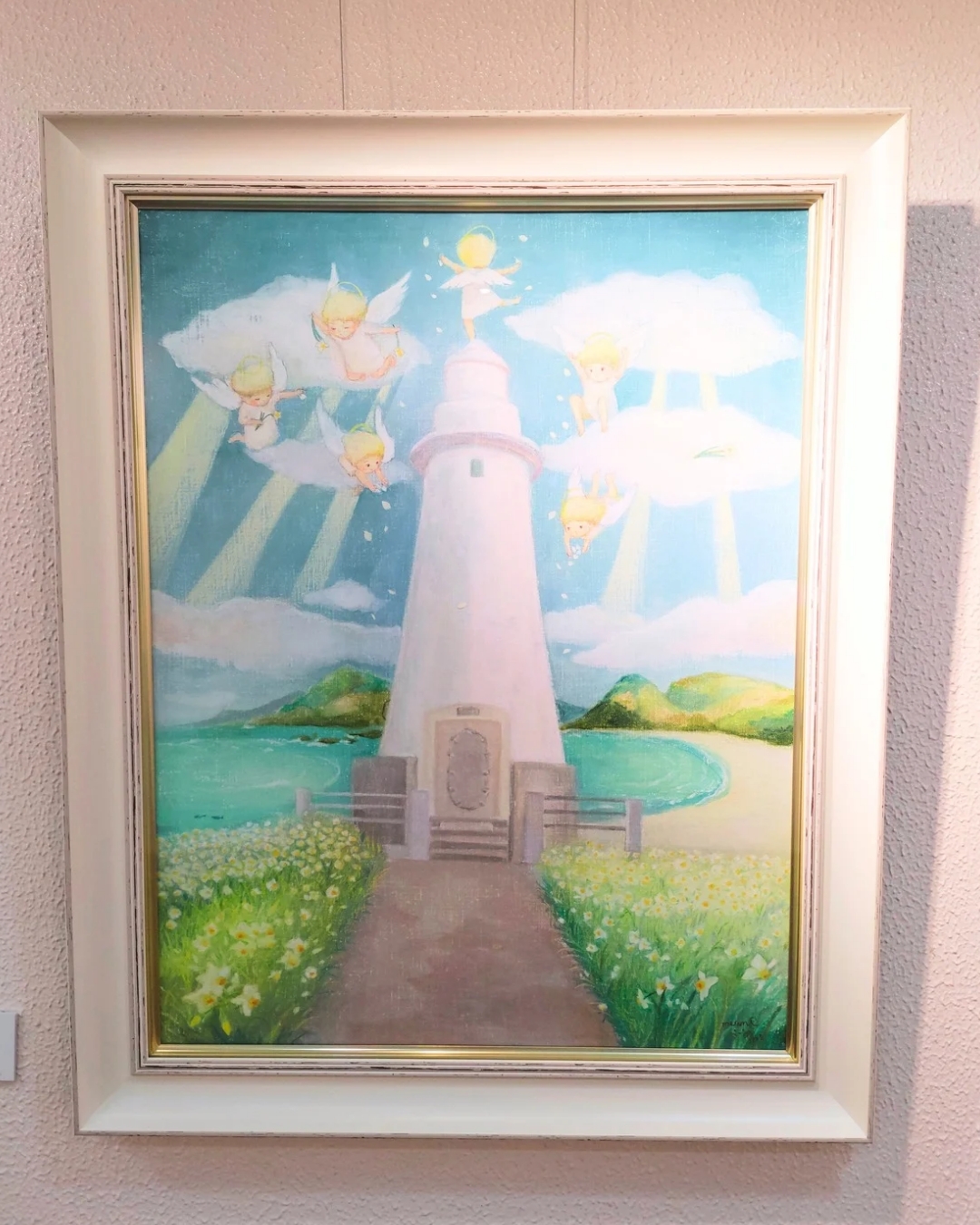 fra-me 白い額縁に金色が映えていました masami