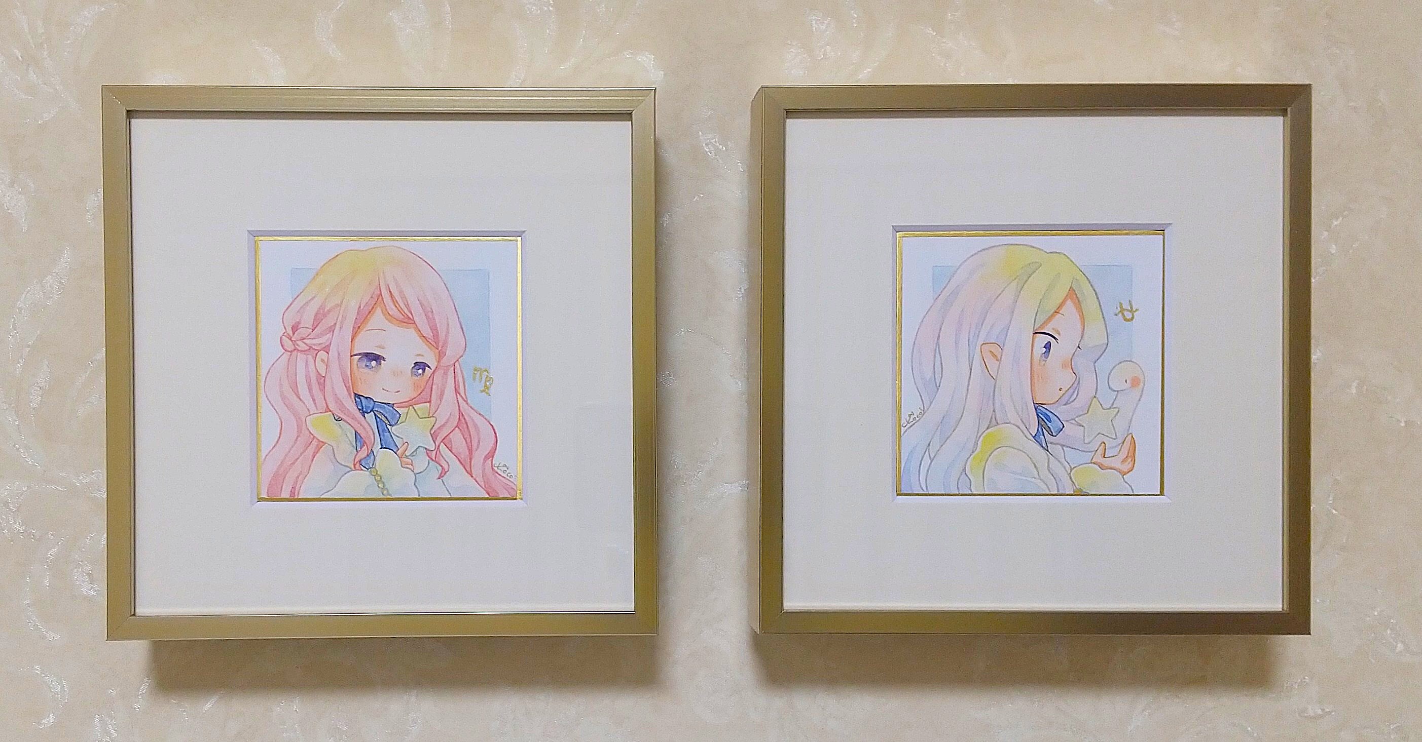 fra-me 創作画（豆色紙サイズ）の額装 daisuke