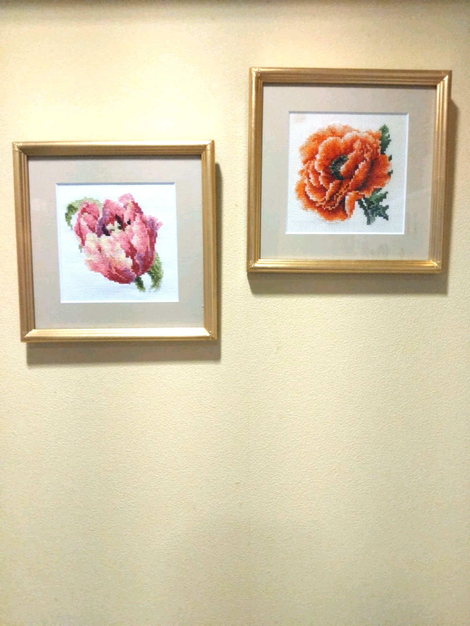 お客様の声 フレーミー Xステッチ　チューリップ＆ポピー