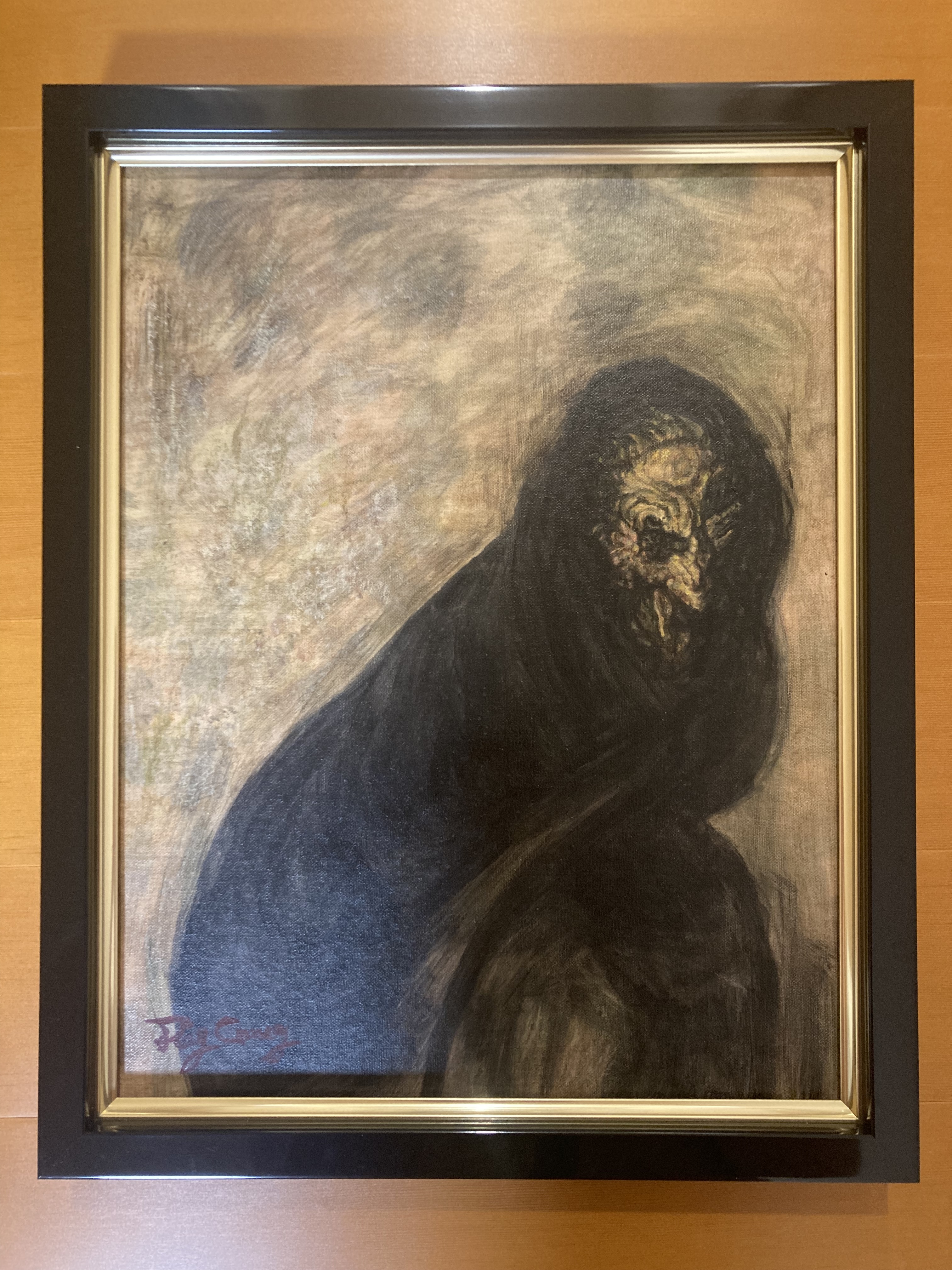 お客様の声 フレーミー 油絵額縁 8235 F6 ブラック使用例
