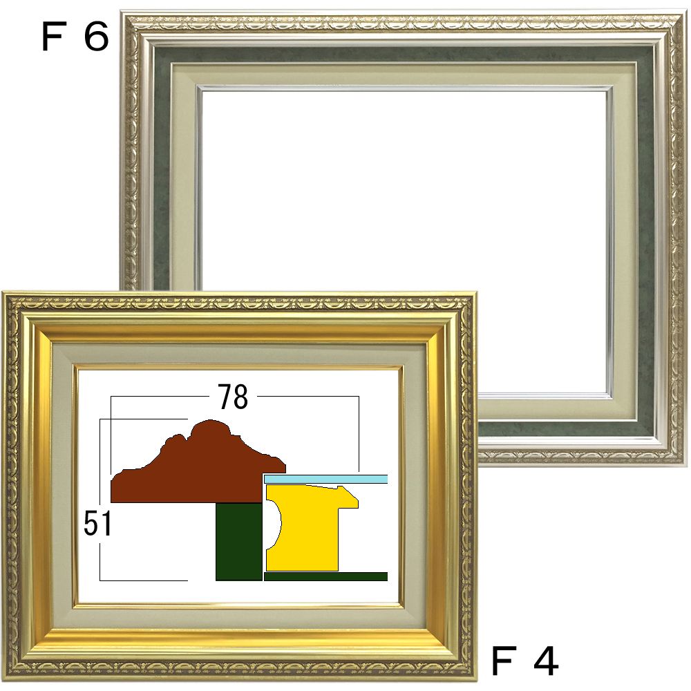 油絵額・日本画額キャンバス・パネル額、P3の一覧   額縁の