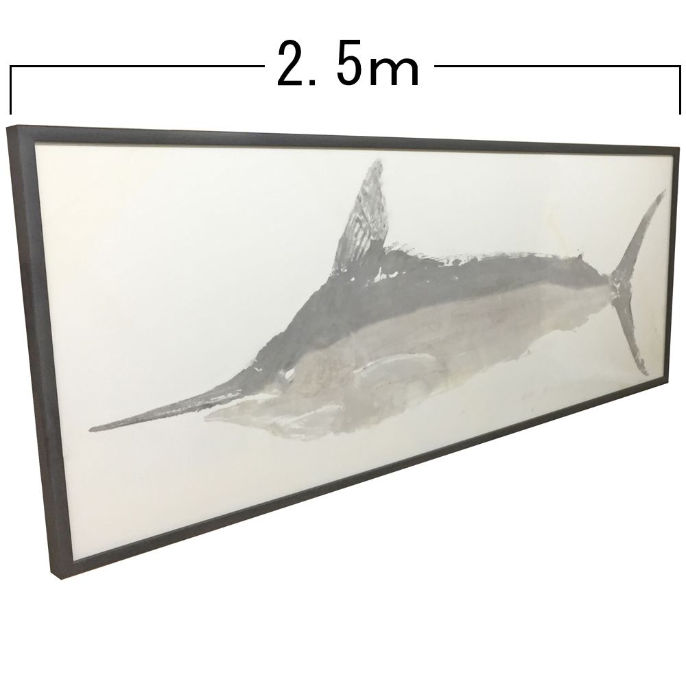 90cm×2.5mの魚拓の額装例