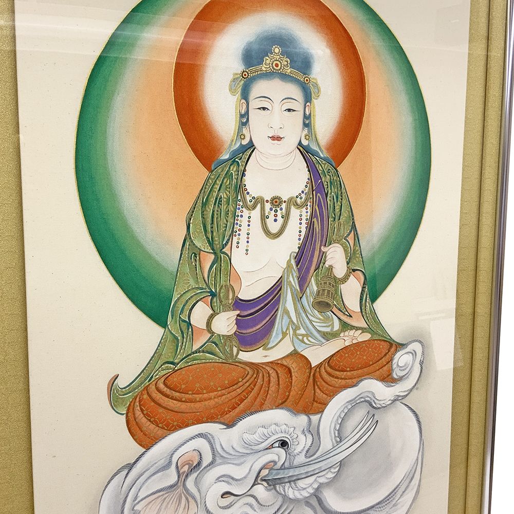 絵画/仏画】仏頭 水彩画 油絵 インテリア 額装 額縁 （【絵画