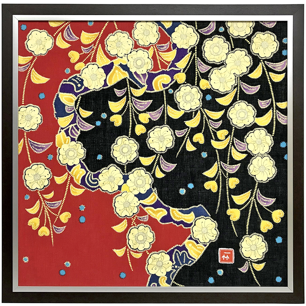 激安正規品 一竹辻が花 一竹辻が花のオリジナルハンカチ「桜華」を額装です 桜華 絵画