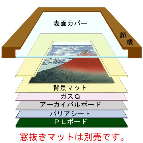 保存額装一般額 5382 シンプルなモノトーンのデッサン額、保存額装仕様